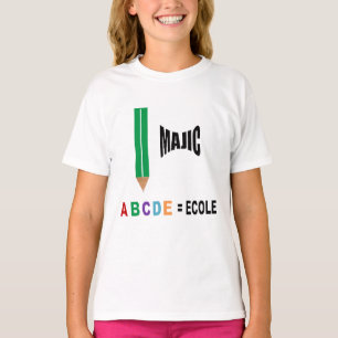 T-shirt jersey blanc MAGIC ECOLE