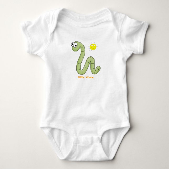 T-Shirt Kid's Tots Baby "Little Worm" Baby Bodysuit (Front)