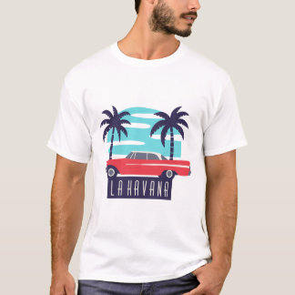T shirt la havana, cuba chevrolet palm and salsa,