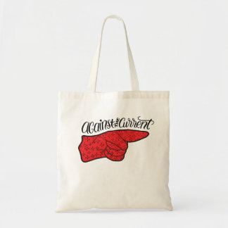 T-Shirt lettering Against the Current red black Tote Bag
