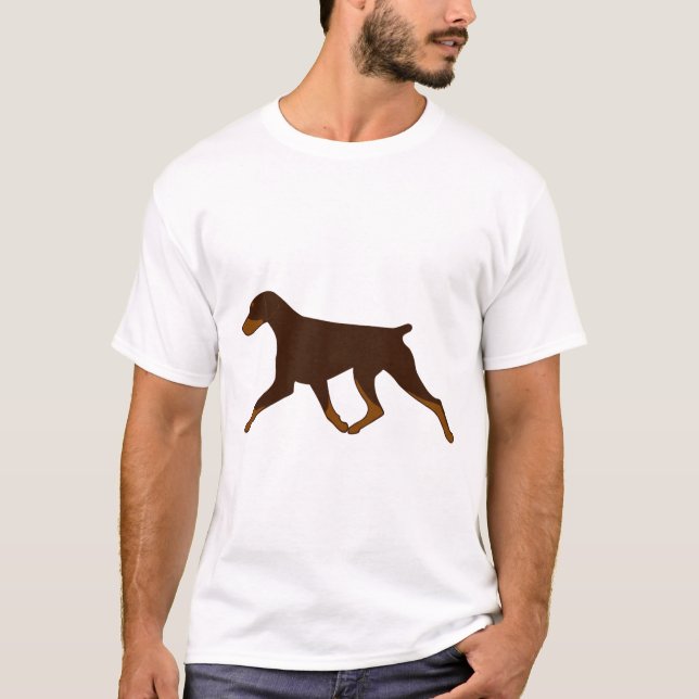 T-Shirt - Natural Eared Red & Rust Doberman Gait (Front)