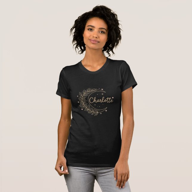 T-shirt Noir Personnalisé Charlotte (Front Full)