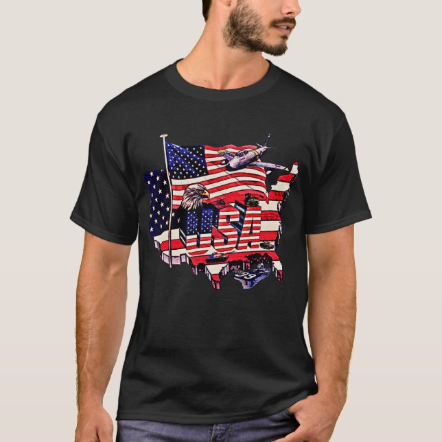 T-Shirt Patriotic Pride : Bold USA Freedom Tee (Front)
