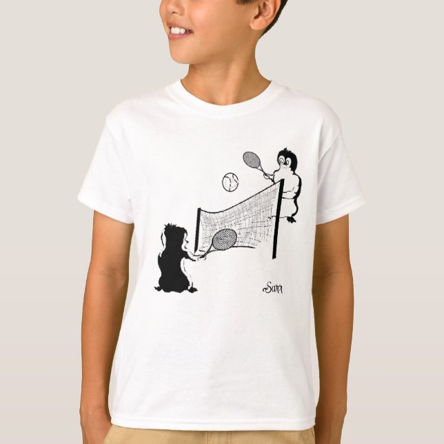 T-Shirt : Penguins  at Play . (Front)