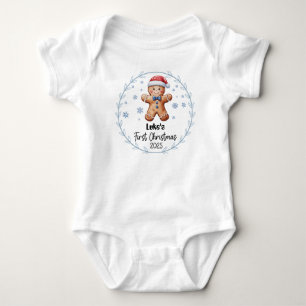 T-Shirt- Personalised Baby's First Xmas 2025- Boy Baby Bodysuit