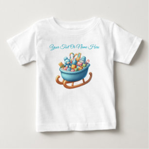 T-Shirt-Personalised Pink Christmas Baby Jersey  T-Shirt