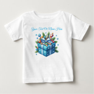 T-Shirt-Personalised Pink Christmas Baby Jersey T-Shirt