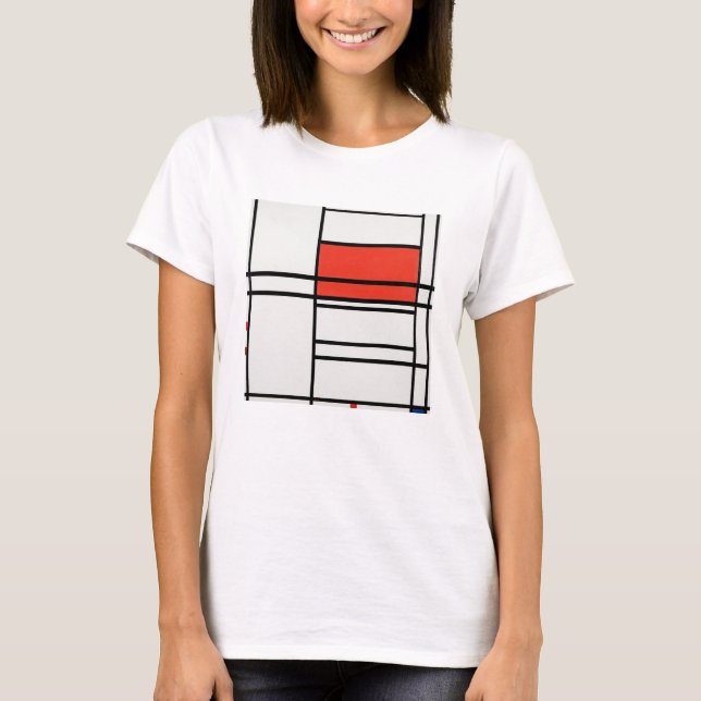 T-SHIRT: PIET MONDRIAN : COMPOSITION, RED AND BLUE T-Shirt (Front)