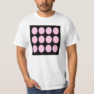 T-Shirt Pink Glitter Circles On Black