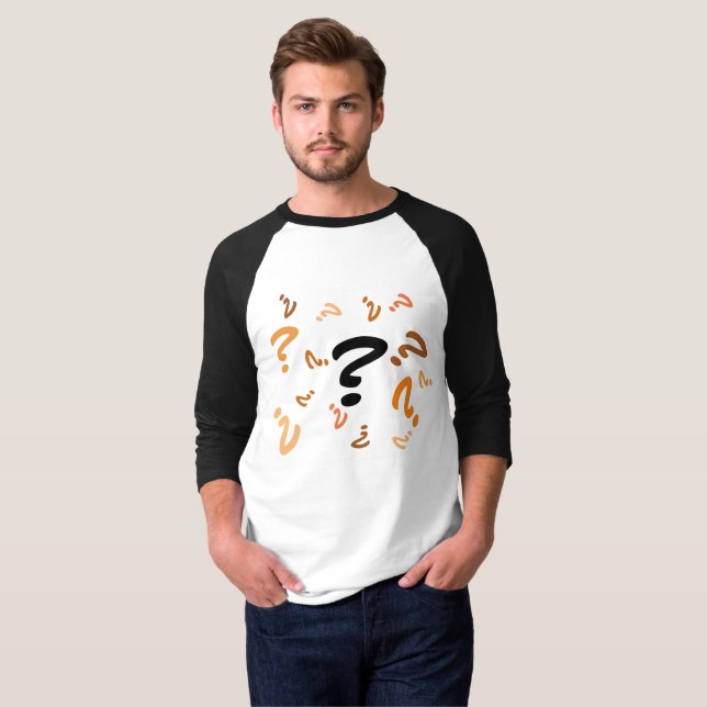 T-shirt - Question Marks in Orange and Brown (Front Full)