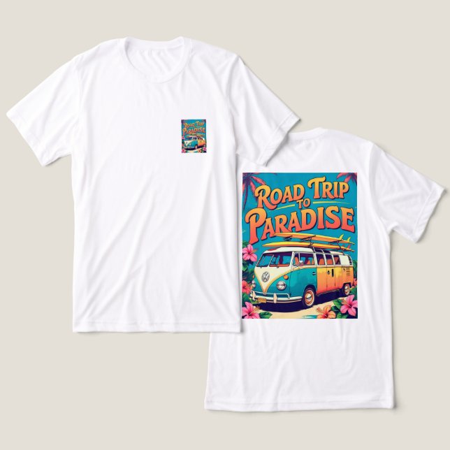 t-shirt road trip to paradise Tri-Blend shirt (Design Front & Back)