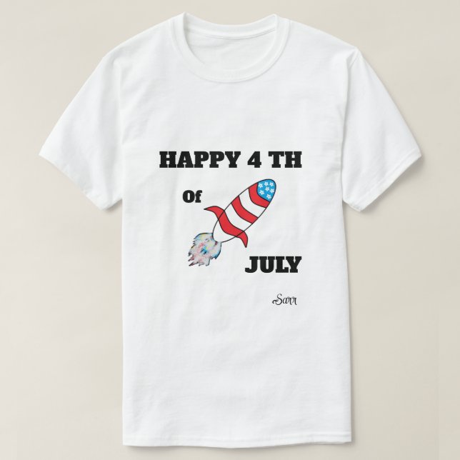 T-Shirt ; Rocket 4Th Of July (Design Front)