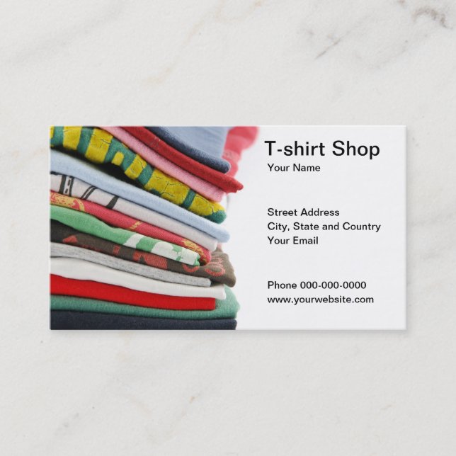 T-shirt Shop Business Card (Front)