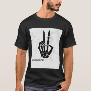 T-SHIRT SKELETON HAND PEACE