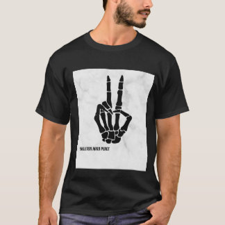 T-SHIRT SKELETON HAND PEACE