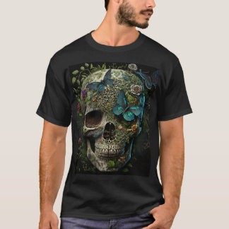 T-Shirt Skull and Butterfly