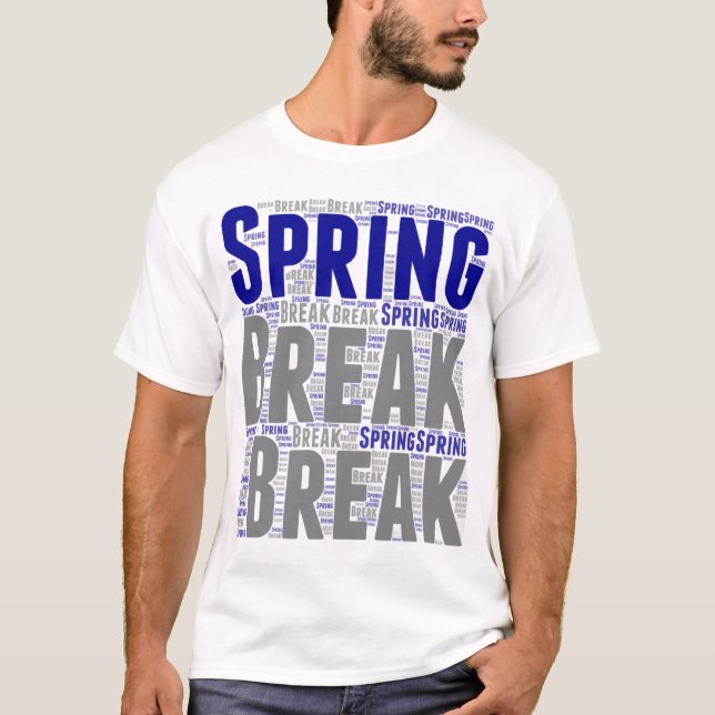 T-Shirt Spring break hoilday blue grey (Front)