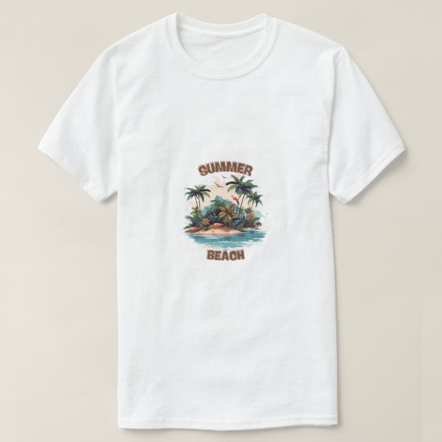 T-Shirt Summer Beach Tropical Island Design (Design Front)