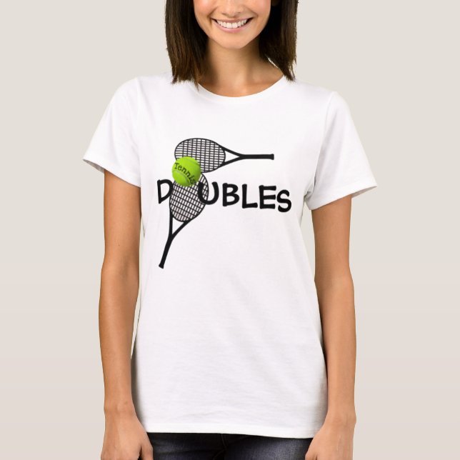 T shirt Tennis Ball Racket Doubles Team Game (Front)