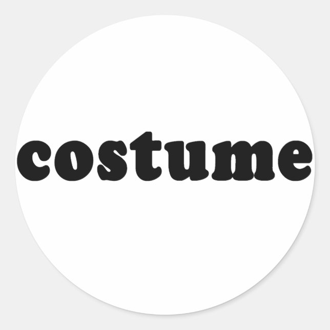 T shirt that just says COSTUME Classic Round Sticker (Front)