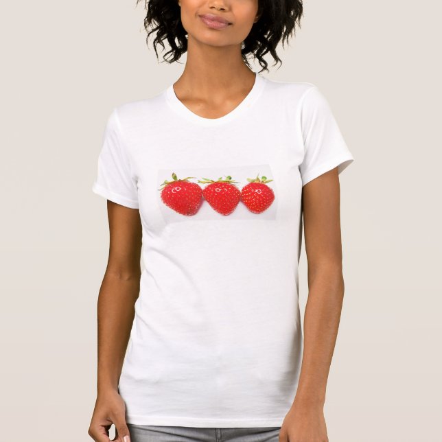 T-shirt three red strawberries (Front)
