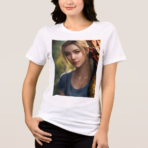 **T-Shirt Title: "Radiant Beauty"** **Design Conc Tri-Blend Shirt