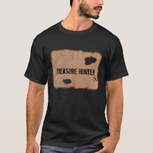 T-Shirt: Treasure Hunter (Treasure Map). Black T-Shirt
