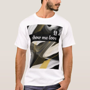 T-Shirt Trend Abstract Art Black White Gold