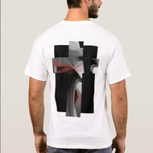 T-Shirt Trend Abstract Black White Powdery