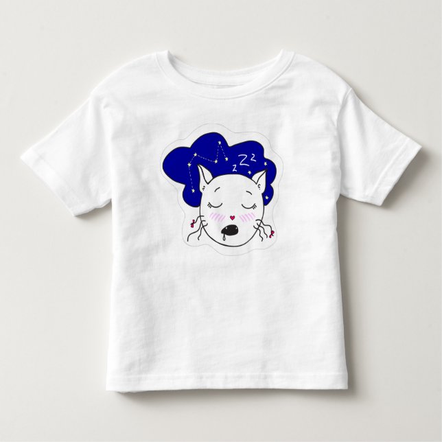 T-shirt. Trendy customised slipping happy cat. Zzz Toddler T-Shirt (Front)