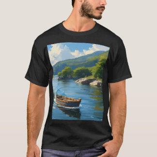 T-shirt trip in a boat in the sea