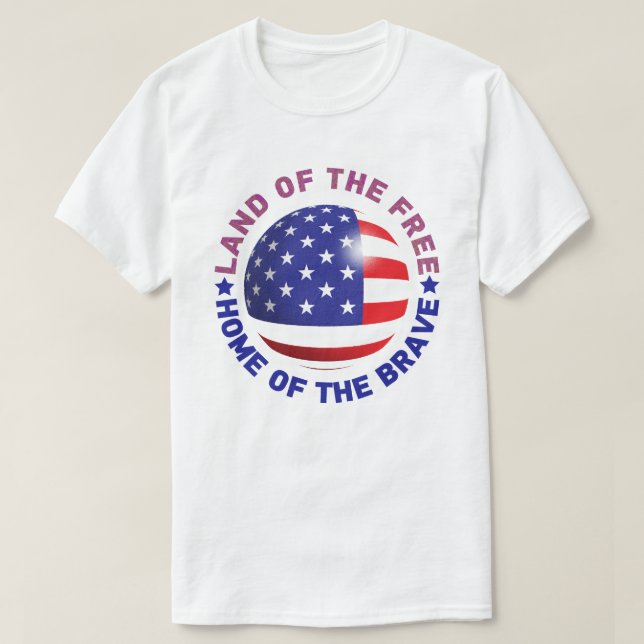 T-shirt USA Land of the Free, Home of the Brave (Design Front)