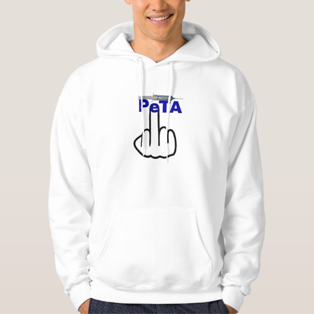 T-Shirt V-Neck Peta Flip Hoodie (Front)