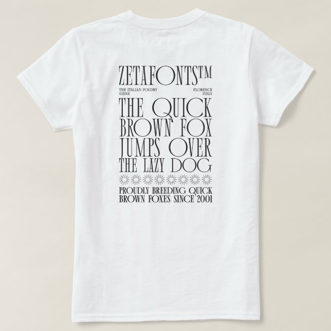 T-Shirt (W) - Zetafonts Pangram (Design Back)
