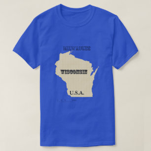 T-shirt - Wisconsin Map with City