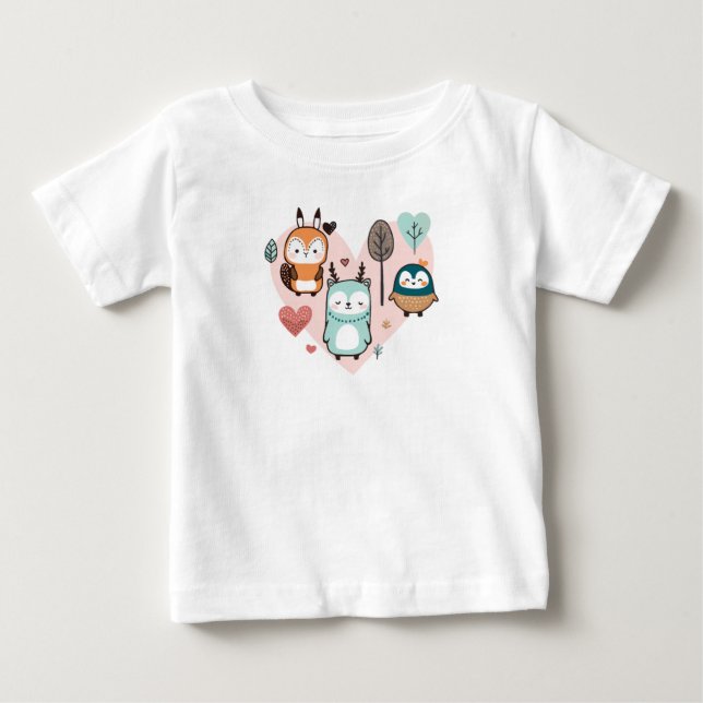 T-shirt with a cute illustration  (Front)
