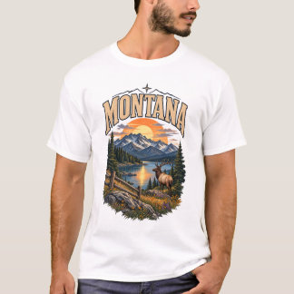 T-shirt with a landscape print MONTANA