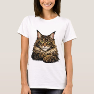 T-shirt with a Maine Coon cat