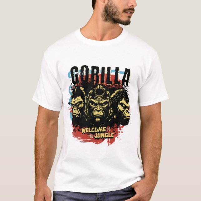 T-shirt with a strong gorilla design (Front)