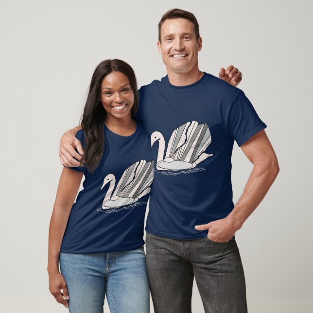 T-Shirt with Art Deco Design Swan (Unisex)