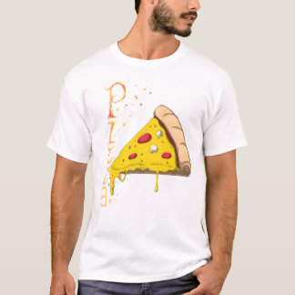 T-shirt with artistic print of Specter Pizza. 