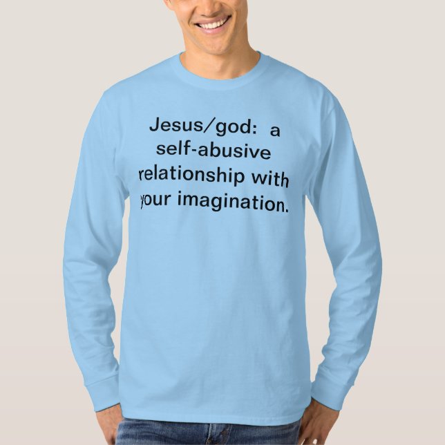 T-shirt with atheist/agnostic statement (Front)