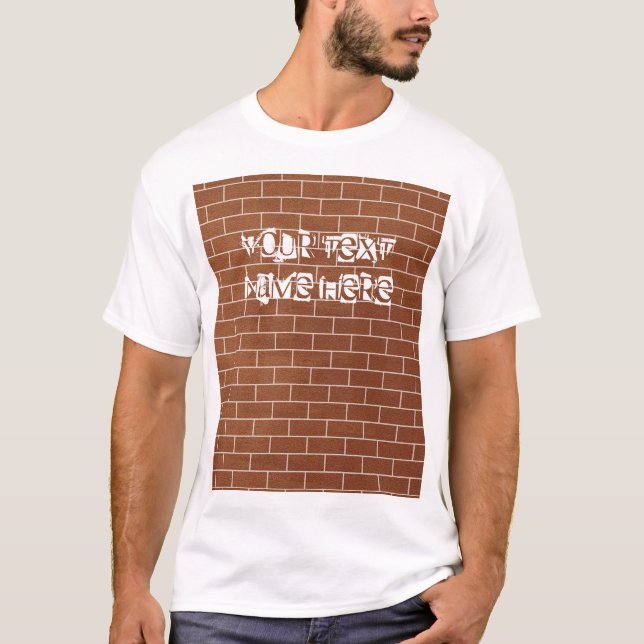 T-Shirt with Brisk Wall Design with Custom Text (Front)