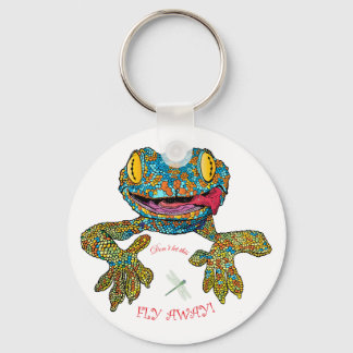 T shirt with cartoon lizard key ring