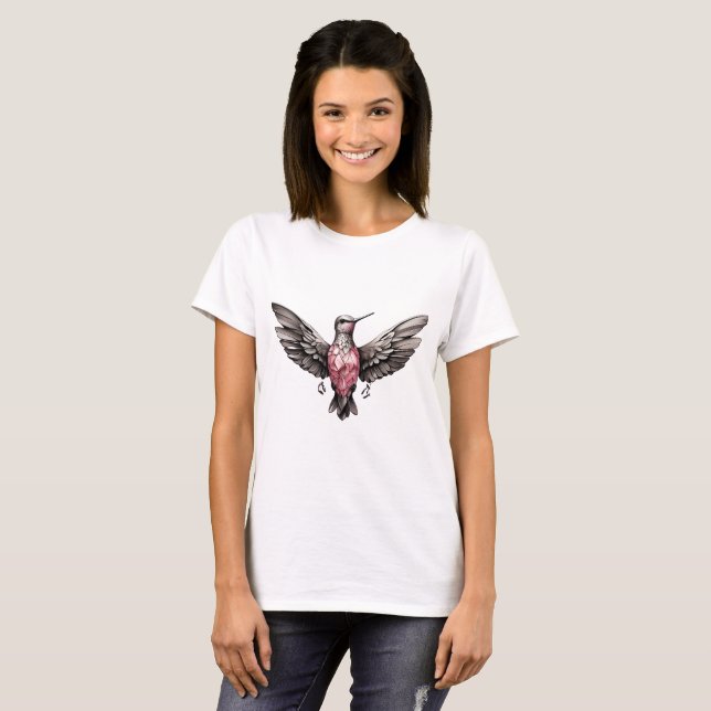 T-shirt with cute humming bird design  (Front Full)