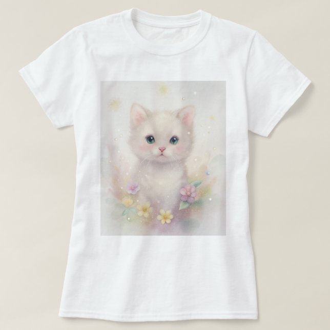 T-shirt with cute kitten in pastel colours (Design Front)