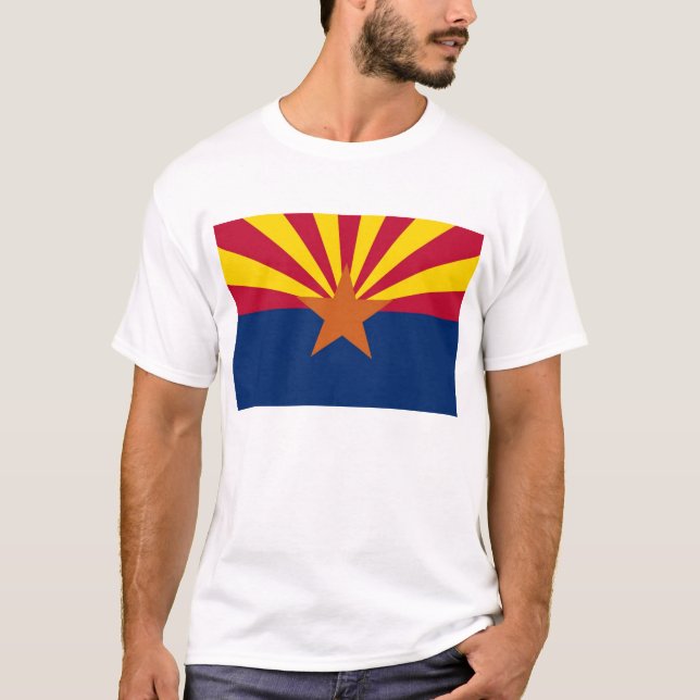 T Shirt with Flag of Arizona State USA (Front)