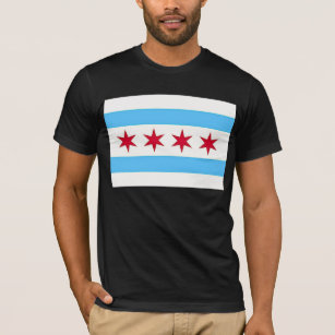 T Shirt with Flag of Chicago, USA