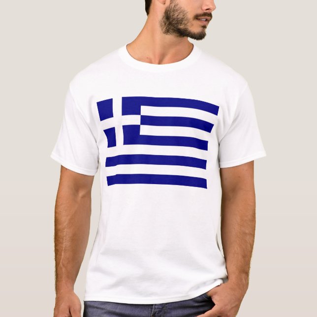 T Shirt with Flag of Greece (Front)