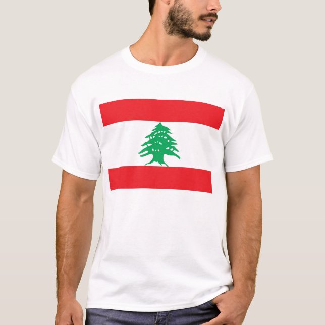 T Shirt with Flag of Lebanon (Front)